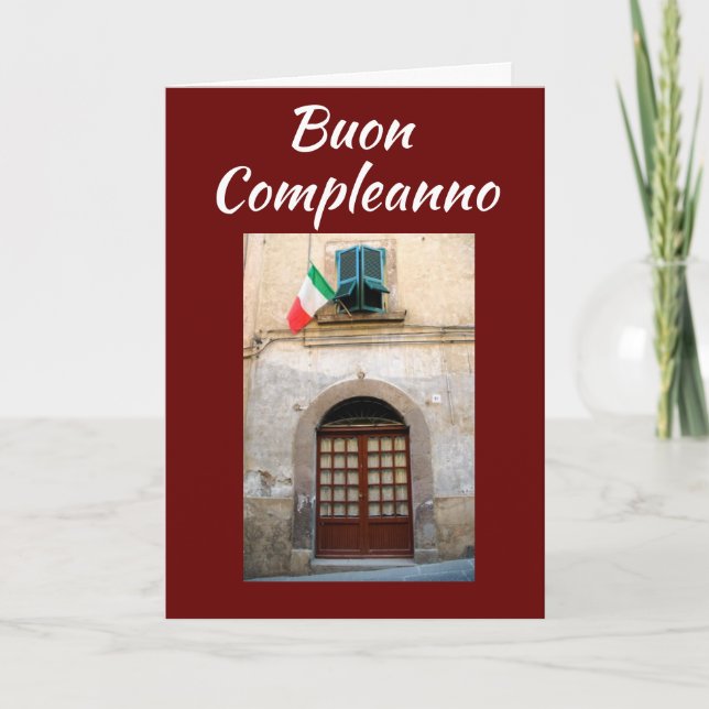 "BUON COMPLEANNO" **** ITALIAN*** BIRTHDAG KORT (Framsida)