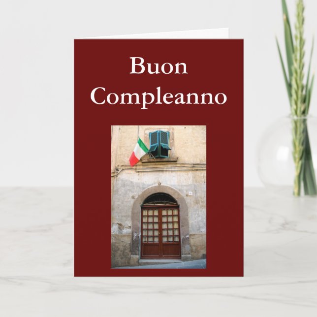 "BUON COMPLEANNO" ITALIAN BIRTHDAY KORT (Framsida)