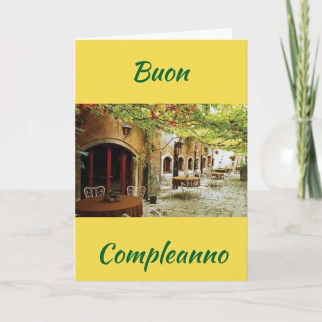 "BUON COMPLEANNO" ****ITALIEN*** BIRTHDAG KORT (Framsida)