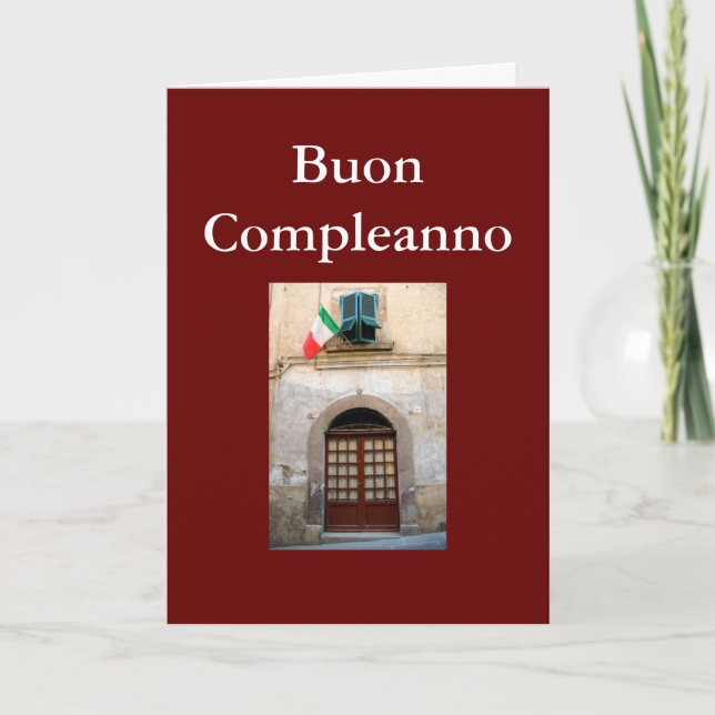 "BUON COMPLEANNO" ITALIENSKA BIRTHDAG KORT (Framsida)