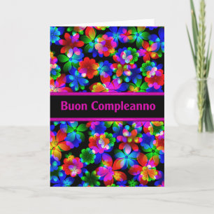 Buon Compleanno italienskt födelsedagkort Kort
