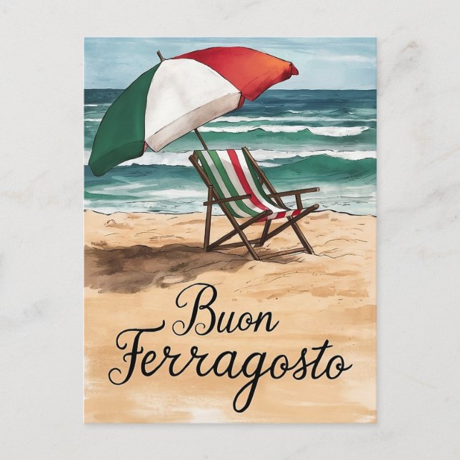 Buon ferragosto italian Firande Day Helg Vykort (Framsida)