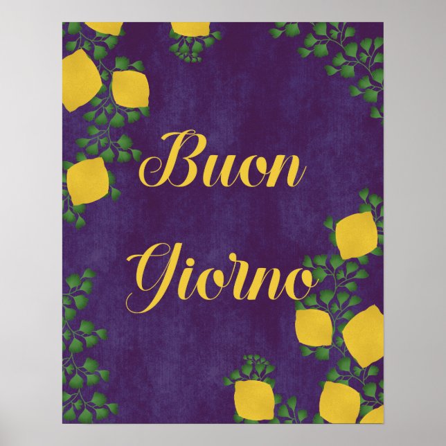 Buon Giorno Lemon Blommigt - Italienskt inspirerad Poster (Framsidan)