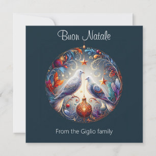 Buon Natale 2-duvor italienska julen Party Inbjudningar