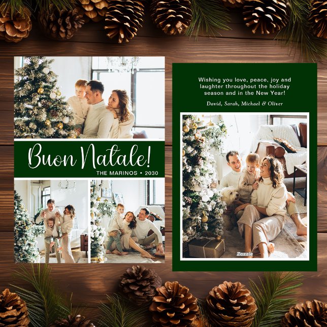 Buon Natale 4-foto-plattat Helgdag-kort Julkort (Skapare uppladdad)