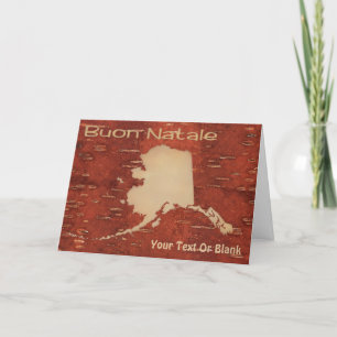 Buon Natale - Alaska på inre Birch Bark Helgkort