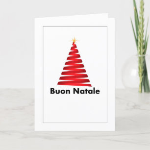 Buon Natale Albero Italienskt gratulationskort Tack Kort