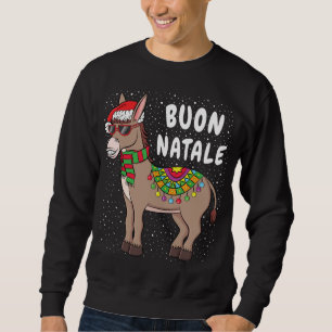 Buon Natale American Italiana Julafton Finny Jul Lång Ärmad Tröja