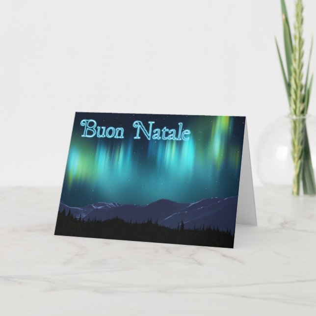 Buon Natale - Aurora Borealis Helgkort (Framsida)