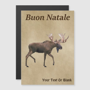Buon Natale - Bull Moose on Old Papper