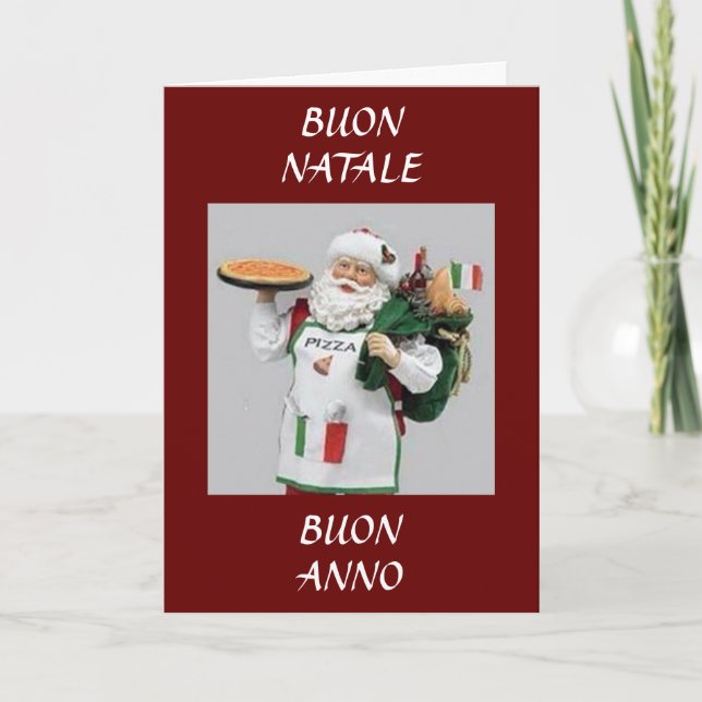 BUON NATALE / BUON ANNO ITALIAN SANTA HELGKORT (Framsida)