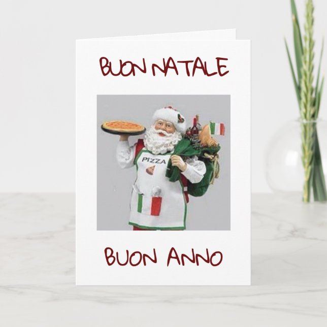 BUON NATALE / BUON ANNO ITALIAN SANTA HELGKORT (Framsida)
