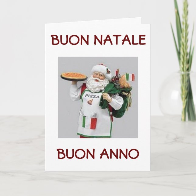 BUON NATALE / BUON ANNO ITALIAN SANTA HELGKORT (Framsida)