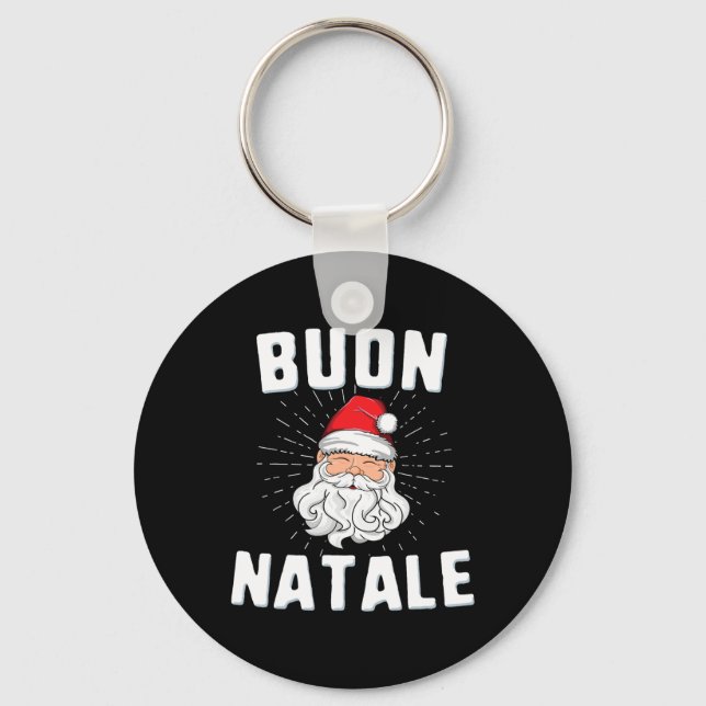 Buon natale christmasitaly italian Santa babbo Nyckelring (Framsida)