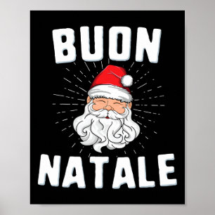 Buon natale christmasitaly italian Santa babbo Poster