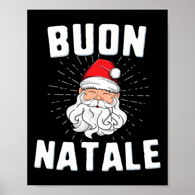 Buon natale christmasitaly italian Santa babbo Poster (Framsidan)
