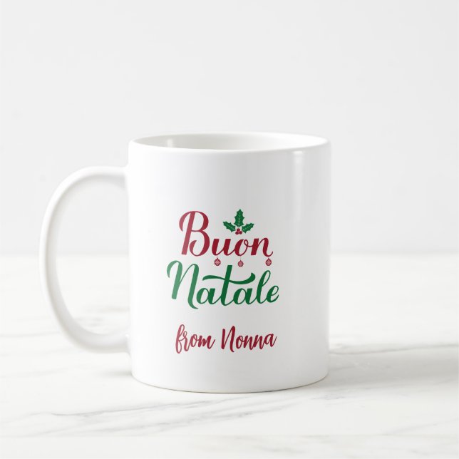 Buon Natale Custom Italian Christmas Kaffemugg (Vänster)