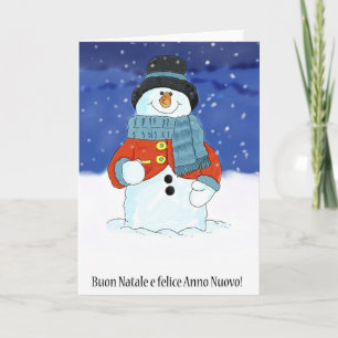 Buon Natale e felice anno nuovo - Italienska Snögu Helgkort