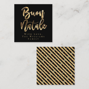Buon Natale Elegant Black Guld, italiensk jul Anteckningskort