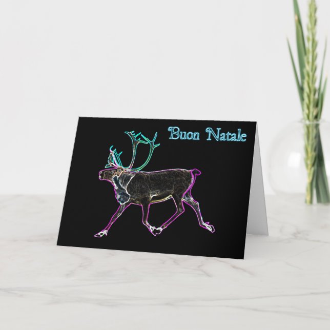 Buon Natale - Elektrisk Caribou Helgkort (Framsida)