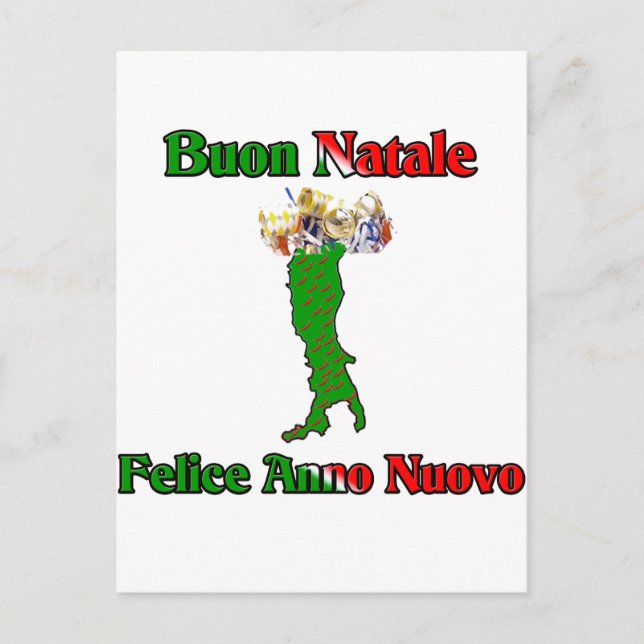 Buon Natale Felice Anno Nuovo Helg Vykort (Framsida)