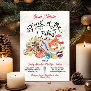 Buon Natale-festivalen 7:a fiskekullen Party Inbjudningar