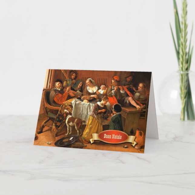 Buon Natale. Finkonst julkort på italienska Helgkort (Framsida)