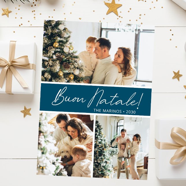 Buon Natale-fotocollage Julkort (Skapare uppladdad)