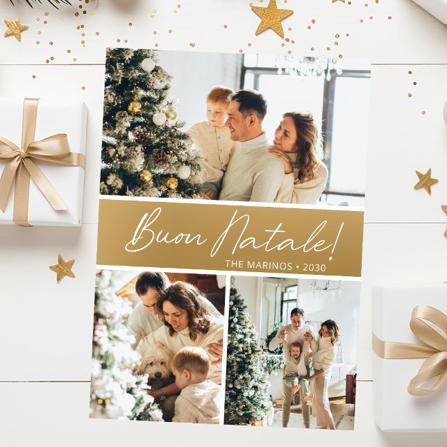 Buon Natale-fotocollage Julkort (Skapare uppladdad)