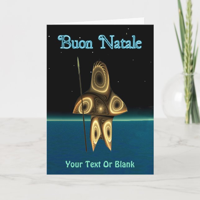 Buon Natale - Fractal Inuit Hunter Helgkort (Framsida)
