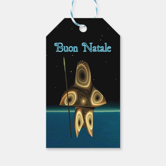 Buon Natale - Fractal Inuit Hunter Presentetikett (Framsidan)