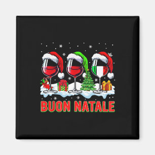 Buon natale god jul italian tre Santa wi Magnet