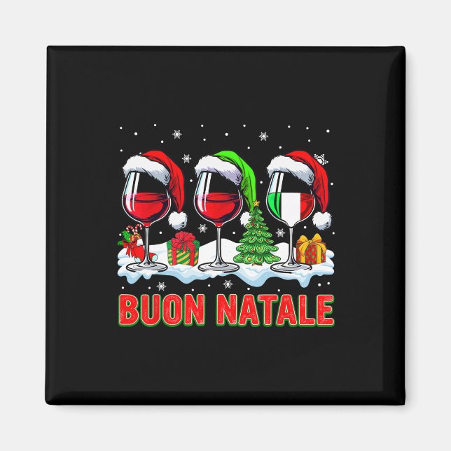 Buon natale god jul italian tre Santa wi Magnet (Framsidan)