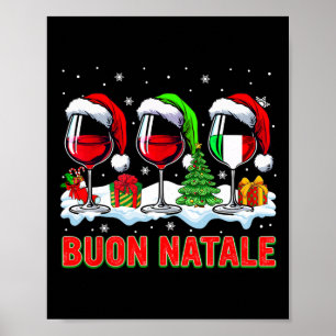 Buon natale god jul italian tre Santa wi Poster