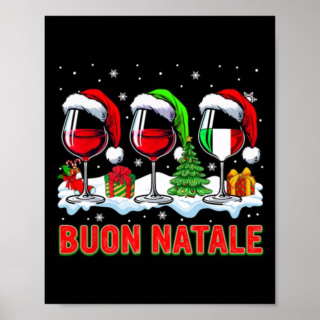 Buon natale god jul italian tre Santa wi Poster (Framsidan)