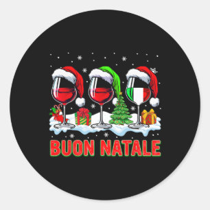 Buon natale god jul italian tre Santa wi Runt Klistermärke