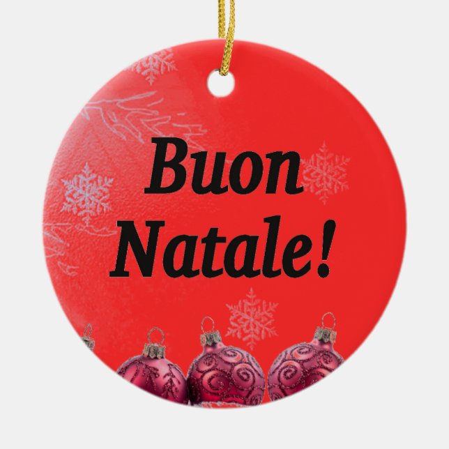 Buon Natale! God jul på italienska bf Julgransprydnad Keramik (Framsidan)