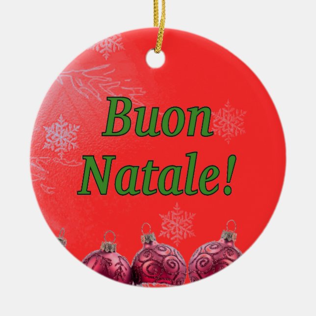 Buon Natale! God jul på italienska gf Julgransprydnad Keramik (Framsidan)