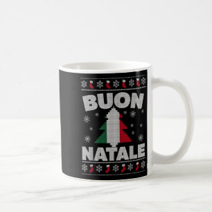 Buon Natale God jul Träd Italienska Ugly Julafton Kaffemugg
