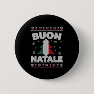 Buon Natale God jul Träd Italienska Ugly Julafton Knapp
