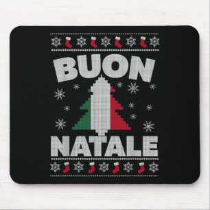 Buon Natale God jul Träd Italienska Ugly Julafton Musmatta