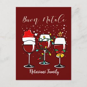 Buon Natale God jul Vin Ljus Vykort