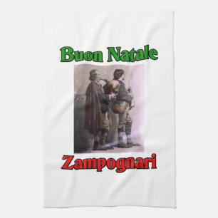 Buon Natale (god jul) Zampognari Kökshandduk