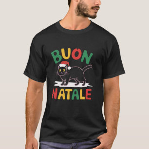 Buon Natale Havana Brown Cat-Italien Santa Santa T Shirt