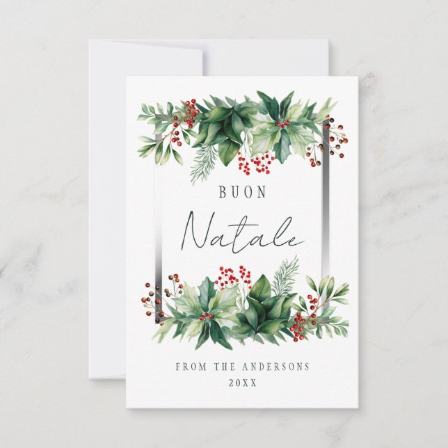 Buon Natale Helgdag Tack Kort (Framsida)