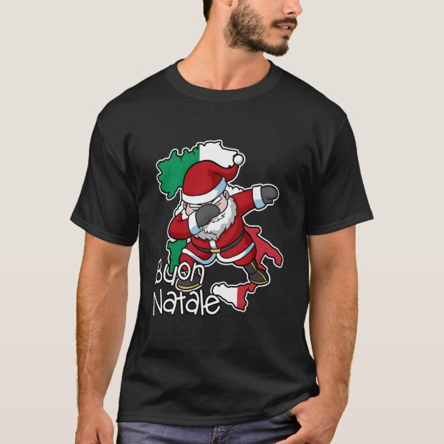 Buon Natale Italia Jultomten Italien T Shirt (Framsida)