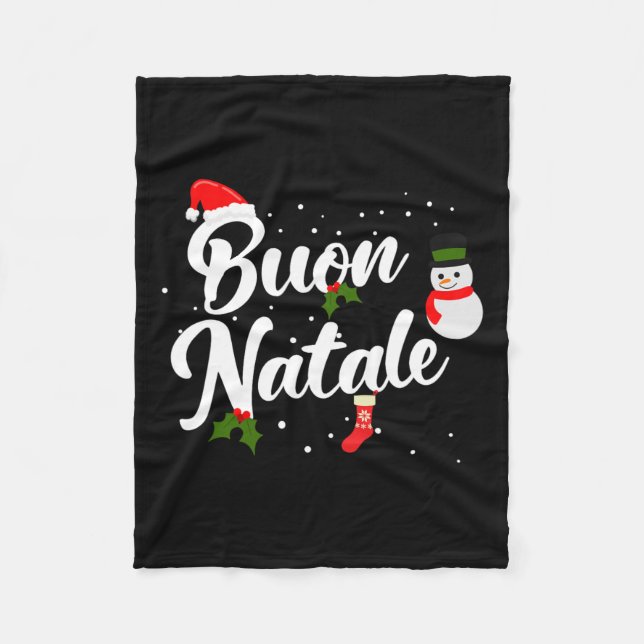 Buon natale italian christmas fleecefilt (Framsidan)