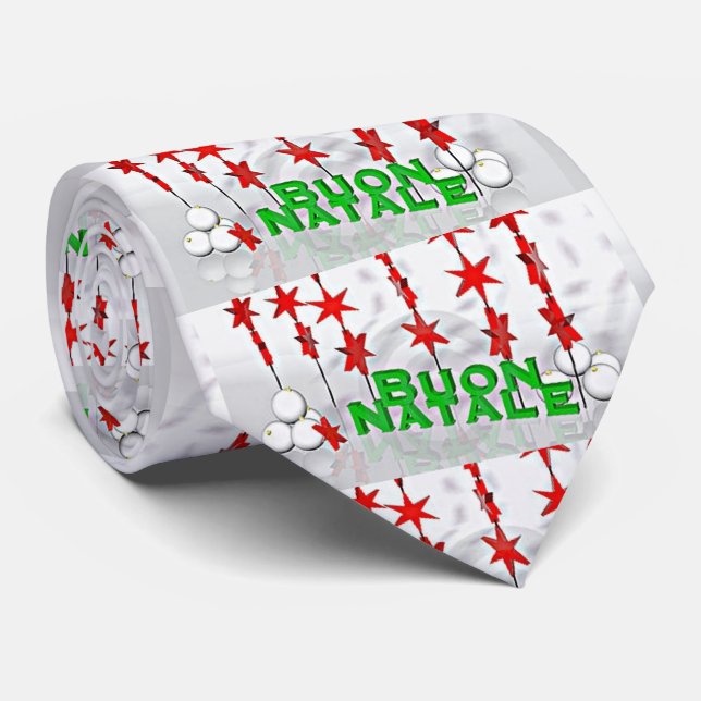 "BUON NATALE" ITALIAN CHRISTMAS TIE FÖR HONOM SLIPS (Rullad)