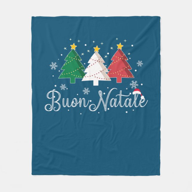 Buon Natale Italian Christmas Tree Fleecefilt (Framsidan)