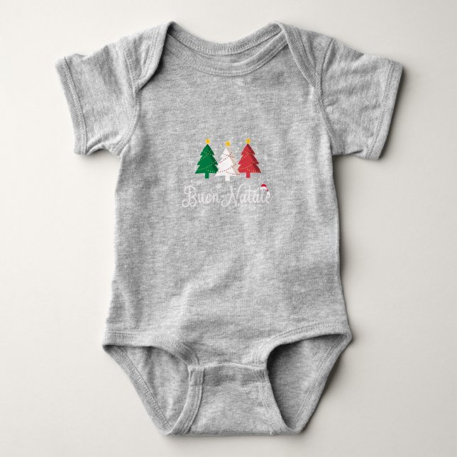 Buon Natale Italian Christmas Tree T Shirt (Framsida)